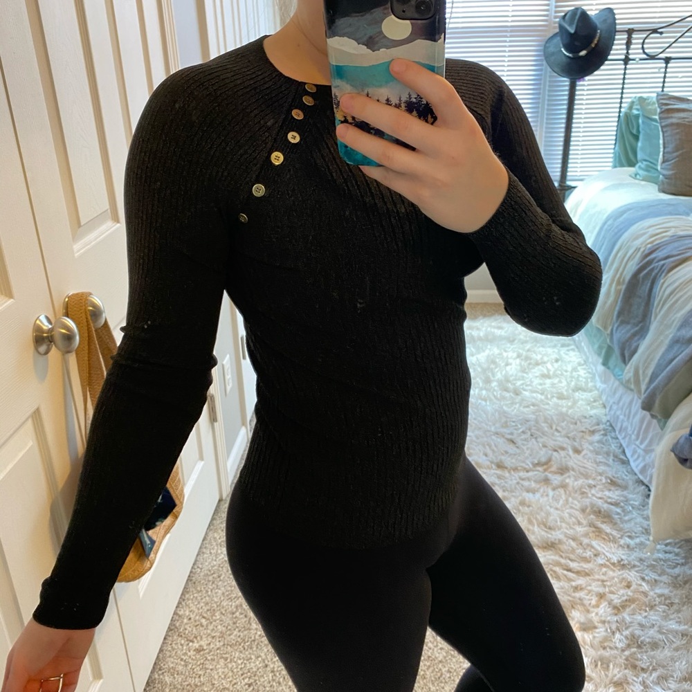 TopShop Long-sleeve Ribbed Dress Shirt